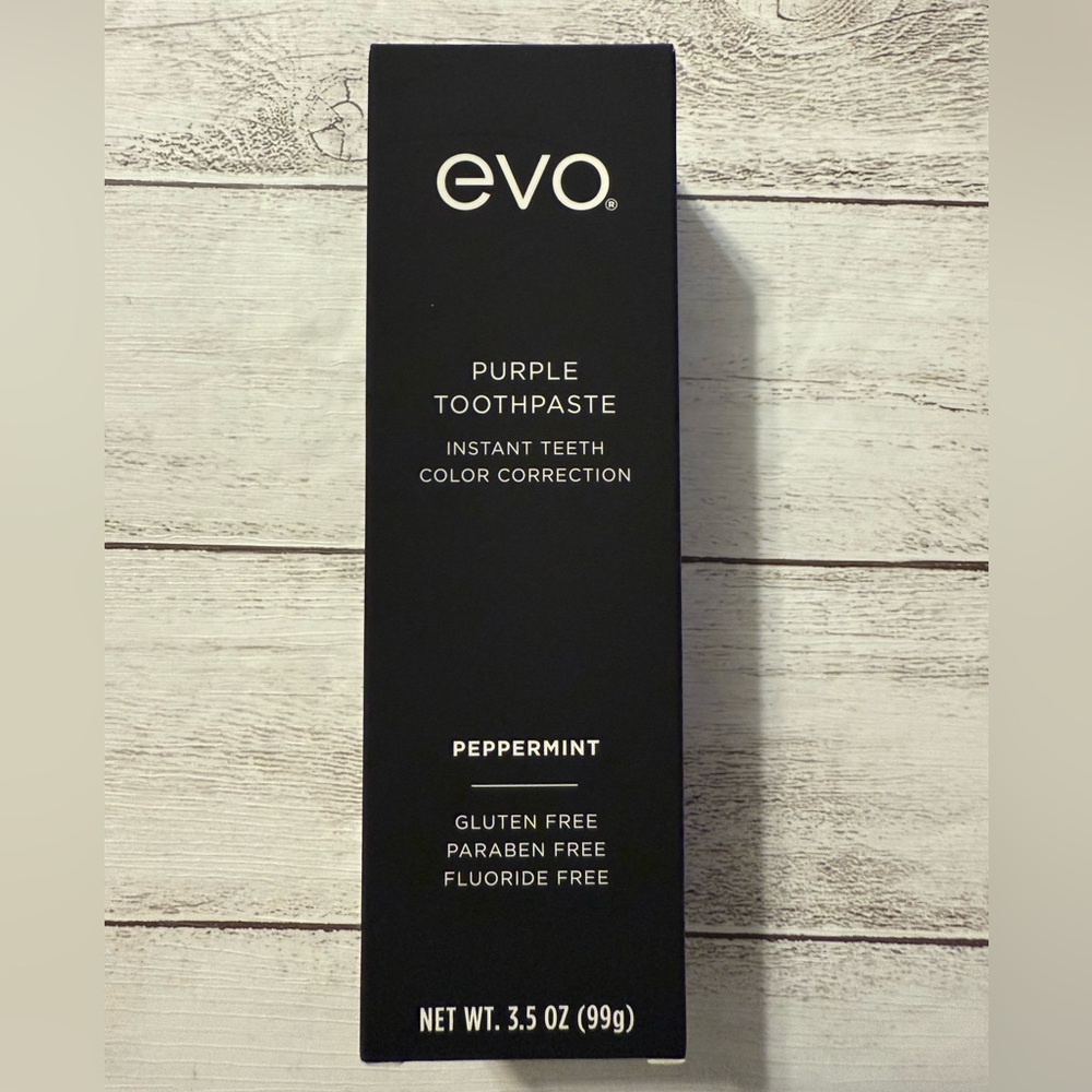EVO Purple Toothpaste Instant Teeth Color Correction 3.5oz Peppermint